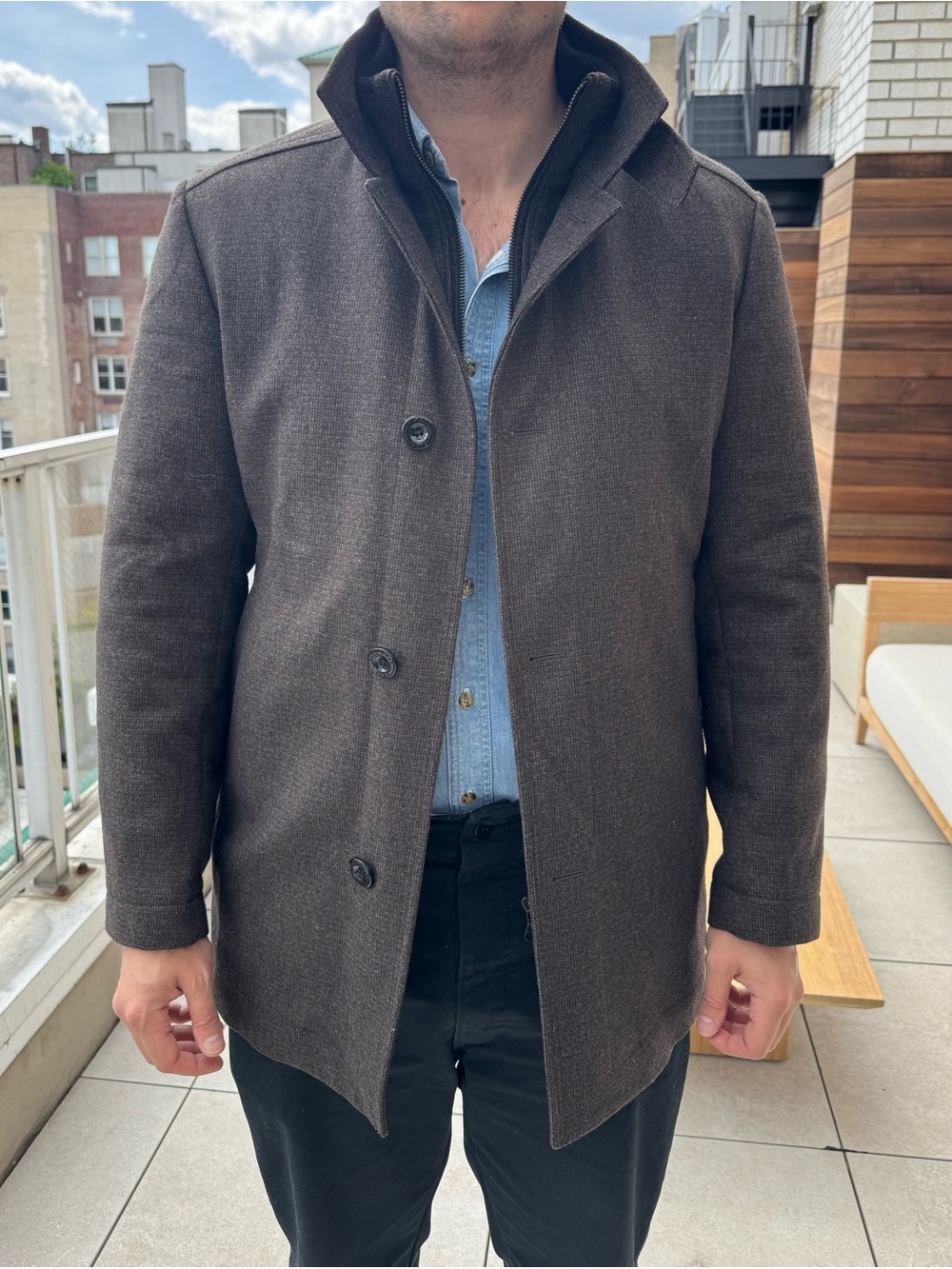 Hugo Boss Dark Brown Pea Coat